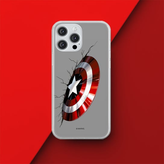 Etui Kapitan Ameryka 023 Marvel Nadruk pełny Szary Producent: Samsung, Model: S10e Inna marka