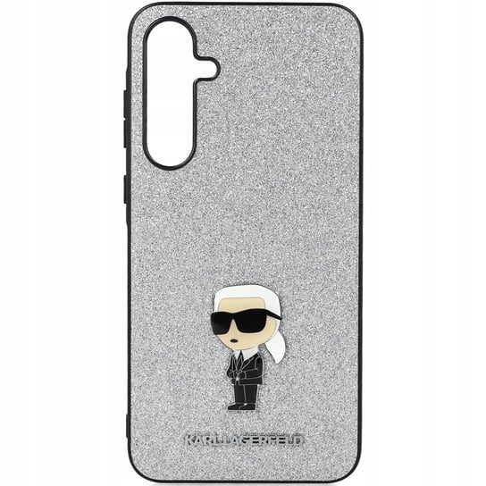 Etui Karl Lagerfeld Fixed Glitter Metal Ikonik do Galaxy A55 5G, srebrny Karl Lagerfeld