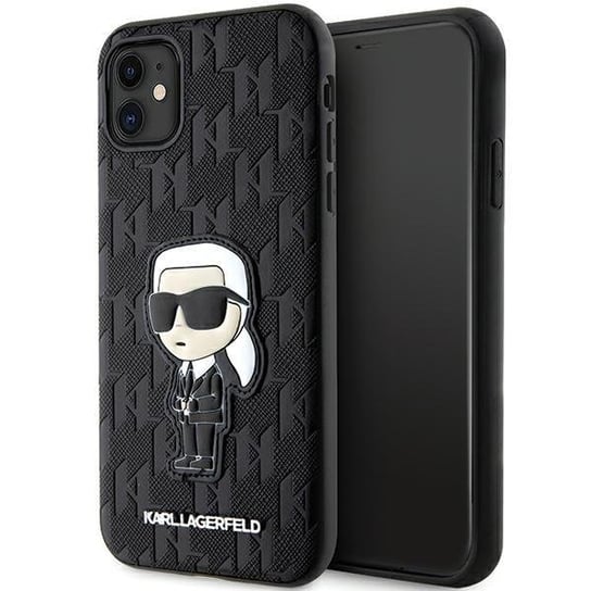 Etui Karl Lagerfeld iPhone 11 / Xr 6.1" czarny/black Saffiano Monogram Ikonik Karl Lagerfeld