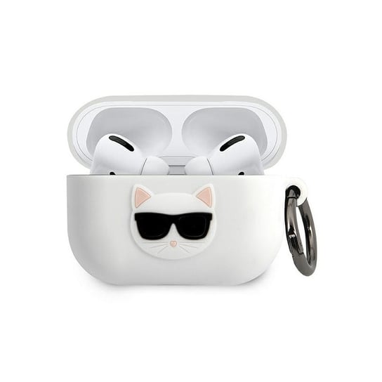 Etui Karl Lagerfeld KLACAPSILCHWH Apple AirPods Pro cover biały/white Silicone Choupette Karl Lagerfeld