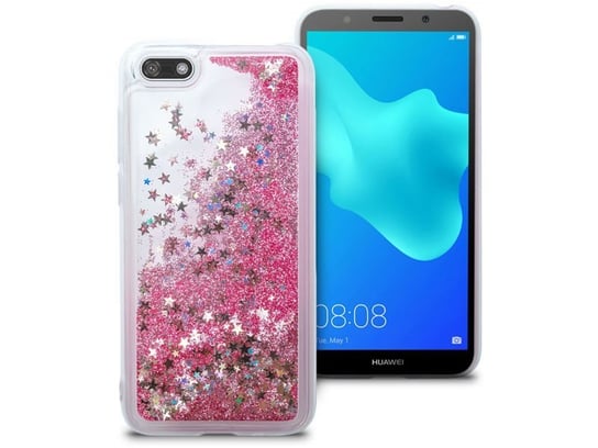 Etui liquid glitter Huawei Y5/ Y5 Prime 2018 brokat różowy 4kom.pl