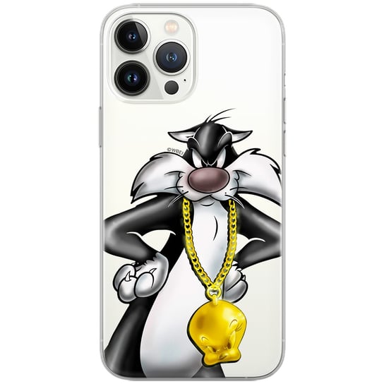 Etui Looney Tunes dedykowane do Huawei P Smart Plus 2019, wzór: Sylwester 003 Etui częściowo przeźroczyste, oryginalne i oficjalnie / Looney Tunes ERT Group