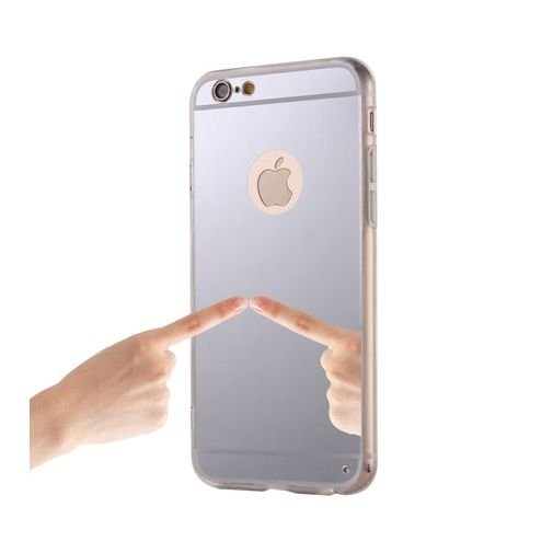 Etui lustrzane, mirror silikonowe, iPhone 6 Plus i 6s, srebrne EtuiStudio
