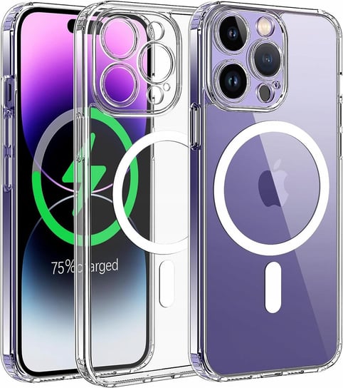 ETUI MAGNETYCZNE DO MAGSAFE DO IPHONE 14 PRO MAX CLEAR SHOCK CASE +SZKŁO Case