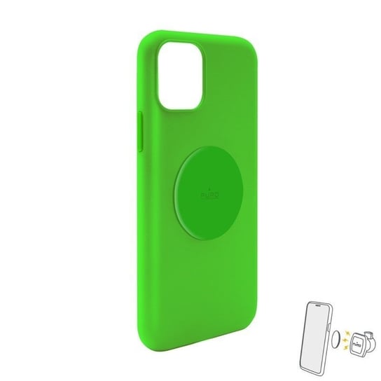 Etui magnetyczne na iPhone 11 PURO ICON+ Cover, fluo zielony Puro