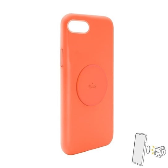 Etui magnetyczne na iPhone SE 2020 / 8 / 7 / 6s / 6 PURO ICON+ Cover, fluo pomarańczowy Puro