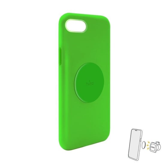 Etui magnetyczne na iPhone SE 2020 / 8 / 7 / 6s / 6 PURO ICON+ Cover, fluo zielony Puro