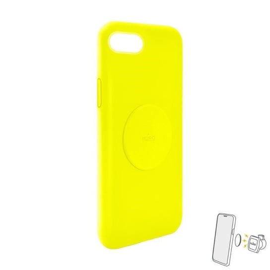 Etui magnetyczne na iPhone SE 2020/8/7/6s/6 PURO ICON+ Cover, fluo żółty Puro