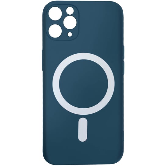 Etui MagSafe do iPhone 11 Pro Soft Touch Mate Raised Edges niebieski Avizar