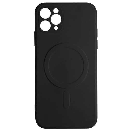 Etui Magsafe iPhone 11 Pro Max Silikonowe miękkie w dotyku wnętrze Mag Cover Czarne etui Avizar