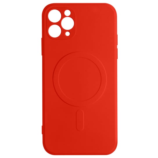 Etui Magsafe iPhone 11 Pro Max Silikonowe miękkie w dotyku wnętrze Mag Cover czerwone etui Avizar
