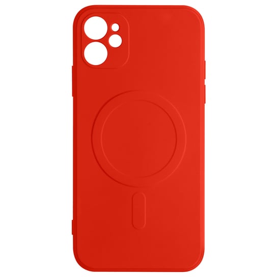 Etui Magsafe iPhone 12 Mini Silikonowe miękkie w dotyku wnętrze Mag Cover czerwone etui Avizar