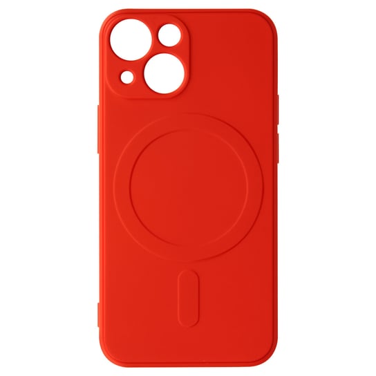 Etui Magsafe iPhone 13 Mini Silikonowe miękkie w dotyku wnętrze Mag Cover czerwone etui Avizar