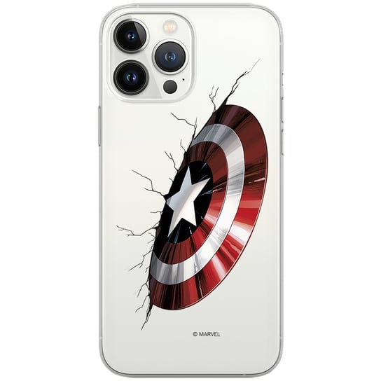 Etui Marvel dedykowane do Huawei P40 lite E, wzór: Kapitan Ameryka 023 Etui częściowo przeźroczyste, oryginalne i oficjalnie licencjonowane ERT Group