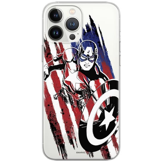 Etui Marvel dedykowane do Iphone 11, wzór: Kapitan Ameryka 016 Etui częściowo przeźroczyste, oryginalne i oficjalnie licencjonowane Marvel