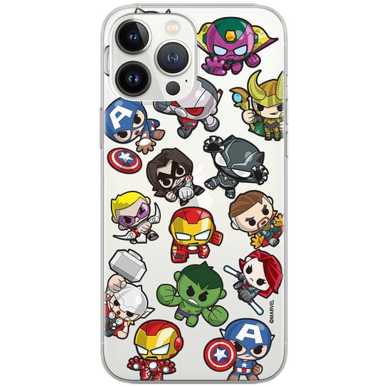 Etui Marvel dedykowane do Iphone 12 Mini, wzór: Avengers 024 Etui częściowo przeźroczyste, oryginalne i oficjalnie licencjonowane Marvel