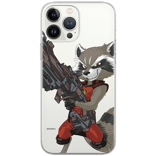 Etui Marvel dedykowane do Iphone 12 Mini, wzór: Rocket 008 Etui częściowo przeźroczyste, oryginalne i oficjalnie licencjonowane Marvel