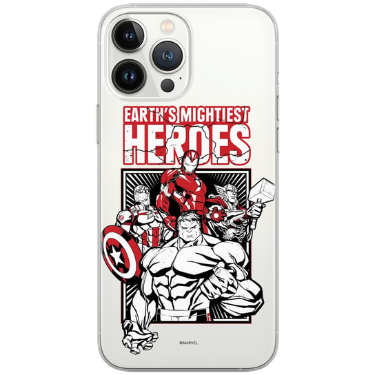Etui Marvel dedykowane do Iphone 13 MINI, wzór: Avengers 005 Etui częściowo przeźroczyste, oryginalne i oficjalnie licencjonowane Marvel