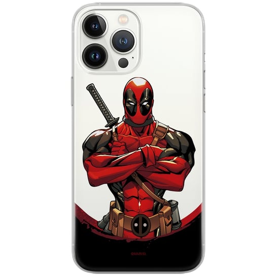 Etui Marvel dedykowane do Iphone 13 MINI, wzór: Deadpool 006 Etui częściowo przeźroczyste, oryginalne i oficjalnie licencjonowane Marvel