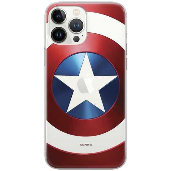 Etui Marvel dedykowane do Iphone 13 PRO, wzór: Kapitan Ameryka 025 Etui częściowo przeźroczyste, oryginalne i oficjalnie licencjonowane Marvel