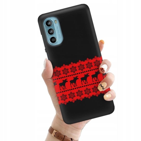 Etui Matowe CZARNY MOTOROLA G82 Zimowe Świąteczne Mikołaj Zima Wiele Wzorów Funnycase