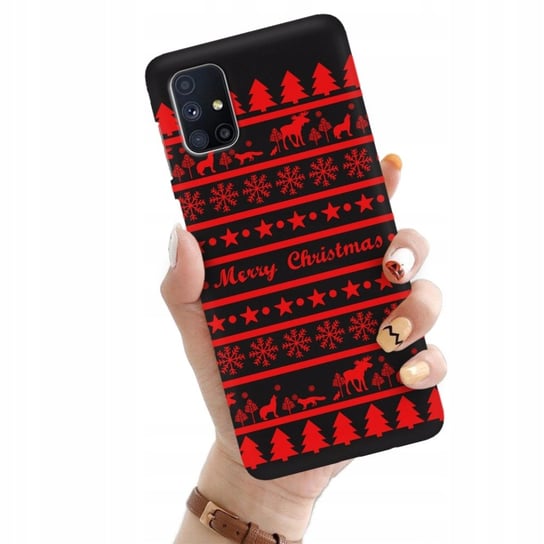 Etui Matowe CZARNY SAMSUNG M51 Zimowe Świąteczne Mikołaj Zima Wiele Wzorów Funnycase