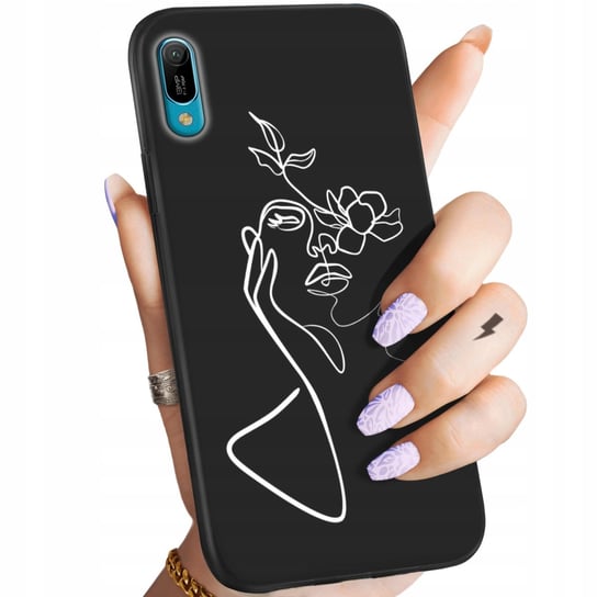 Etui Matowe Do Huawei Y6 2019 Wzory Line Art Kreska Linia Obudowa Pokrowiec Huawei