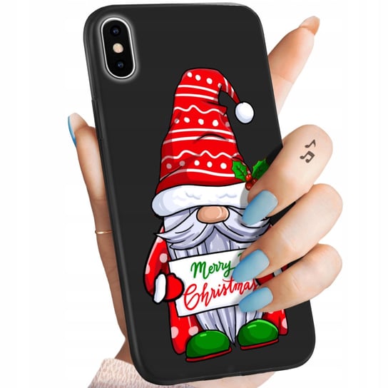 Etui Matowe Do Iphone X / Xs Wzory Mikołaj Święta Renifer Obudowa Pokrowiec Apple