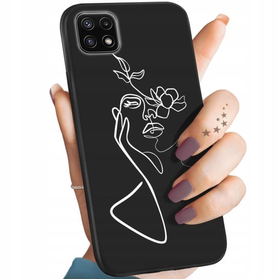 Etui Matowe Do Samsung Galaxy A22 5G Wzory Line Art Kreska Linia Obudowa Samsung