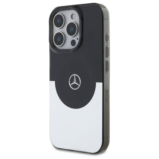 Etui Mercedes do iPhone 16 Pro Max 6.9" czarno-srebrny hardcase Doubel Layer BiColor MagSafe Mercedes