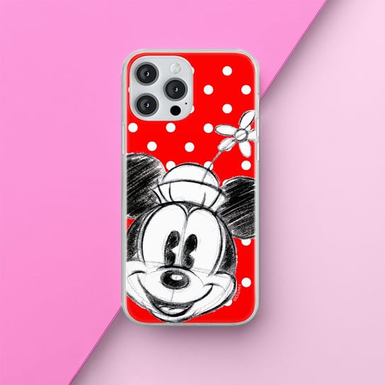 Etui Minnie 009 Disney Nadruk pełny Czerwony Producent: Samsung, Model: A14 4G/5G Inna marka