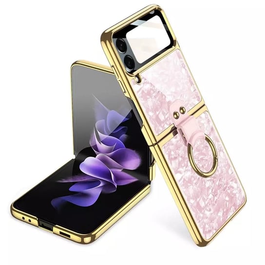 Etui Mood Ring do Samsung Galaxy Z Flip 4 Pink/Gold 4kom.pl