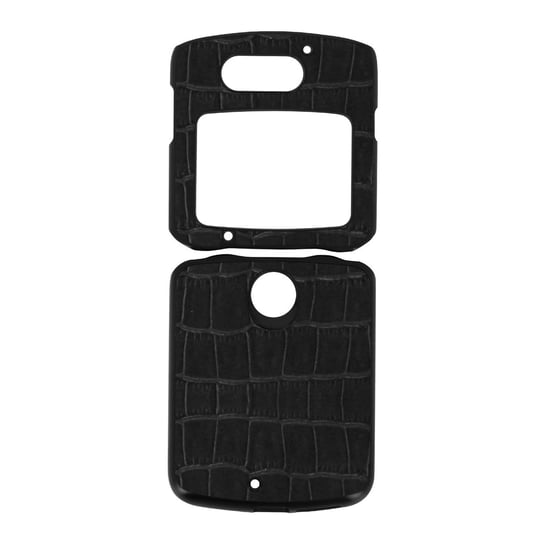 Etui Motorola Razr 5G Sztywne 2-częściowe etui z efektem krokodyla Czarne Avizar