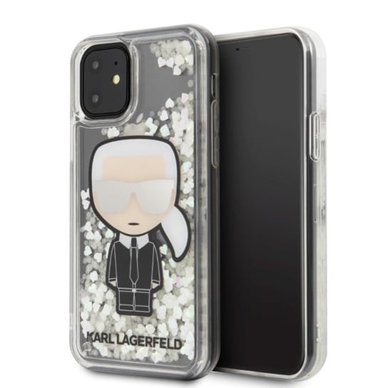 Etui na Apple iPhone 11 KARL LAGERFELD Glitter Glowdark Ikonik Karl Lagerfeld