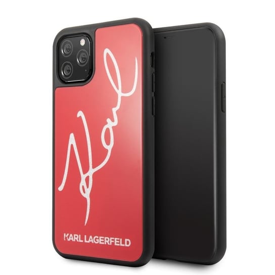 Etui na Apple iPhone 11 Pro KARL LAGERFELD Double Layers Tempered Glass Glitter Signature Case Karl Lagerfeld