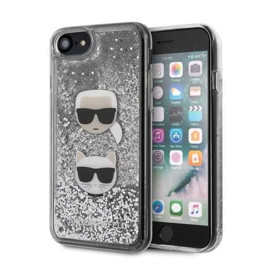 Etui na Apple iPhone SE 2020/8/7 KARL LAGERFELD Liquid Glitter Hearts Karl Lagerfeld
