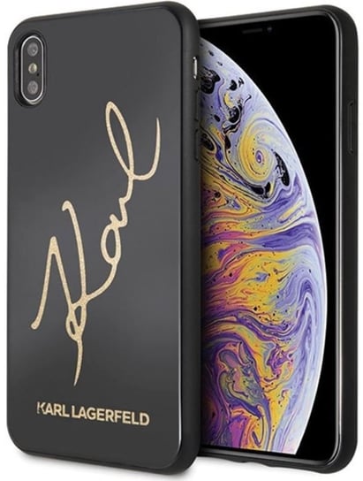 Etui na Apple iPhone XS Max KARL LAGERFELD Double Layers Glitter Signature Case Karl Lagerfeld