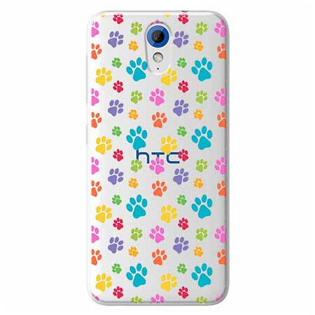 Etui na HTC Desire 620, Kolorowe psie łapki EtuiStudio