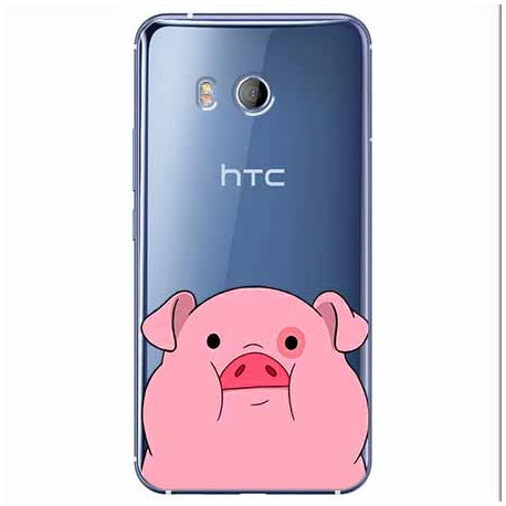 Etui na HTC U11, Słodka różowa świnka EtuiStudio