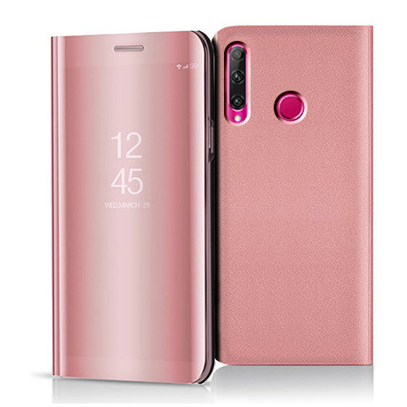 Etui na Huawei Honor 20 Lite, Flip Clear View z klapką, różowy EtuiStudio