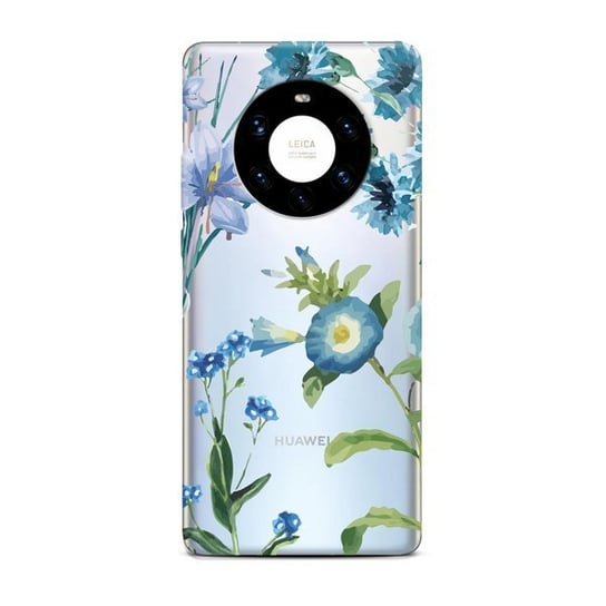 Etui na Huawei Mate 40 Pro CASEGADGET Niebieskie kwiaty CaseGadget