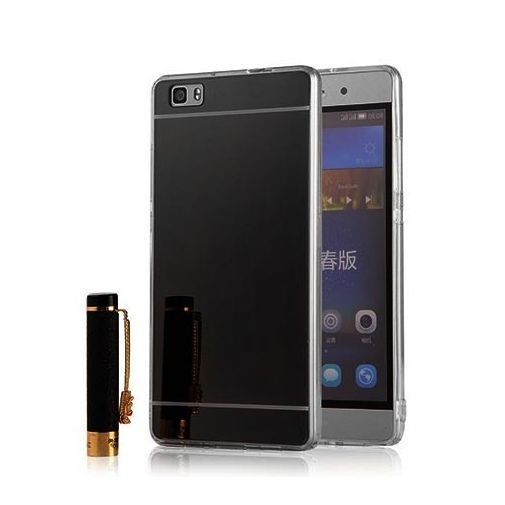 Etui na Huawei P8 Lite mirror, lustro silikonowe, lustrzane TPU, czarne EtuiStudio