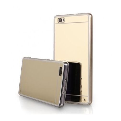 Etui na Huawei P8 Lite mirror, lustro silikonowe, lustrzane TPU, złote EtuiStudio