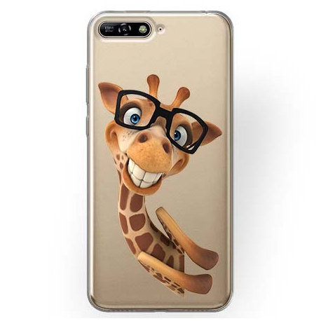 Etui na Huawei Y6 2018, Wesoła żyrafa w okularach EtuiStudio