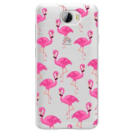Etui na Huawei Y6 II Compact, różowyowe flamingi EtuiStudio