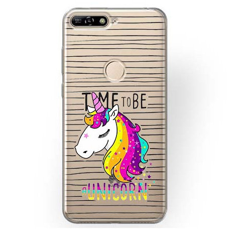 Etui na Huawei Y7 Prime 2018, Time to be unicorn, Jednorożec EtuiStudio