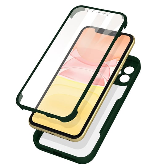Etui na iPhone 11 Plexiglas Tył i polimerowy przód Wzmocnione rogi zielone Avizar