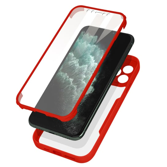 Etui Na Iphone 11 Pro Plexiglas Tył I Polimerowy Przód Wzmocnione Rogi Czerwone Avizar