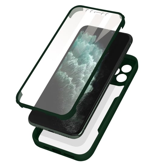 Etui na iPhone 11 Pro Plexiglas Tył i polimerowy przód Wzmocnione rogi zielone Avizar