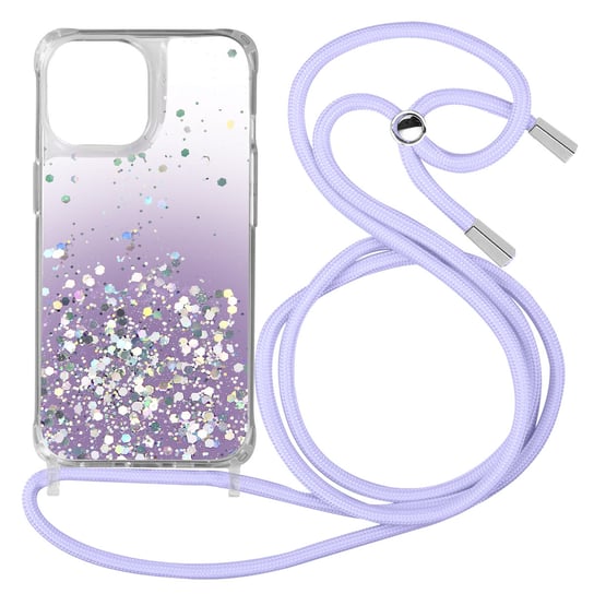 Etui na iPhone 11 Pro Sequined Back With Removable Strap - fioletowy gradient Avizar